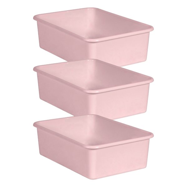 Teacher Created Resources Storage Bin, Plastic, Pink Blush, 3 PK 20416